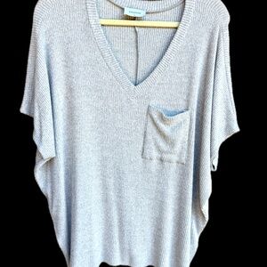 Adrienne Pale Grey Short Sleeve Sweater